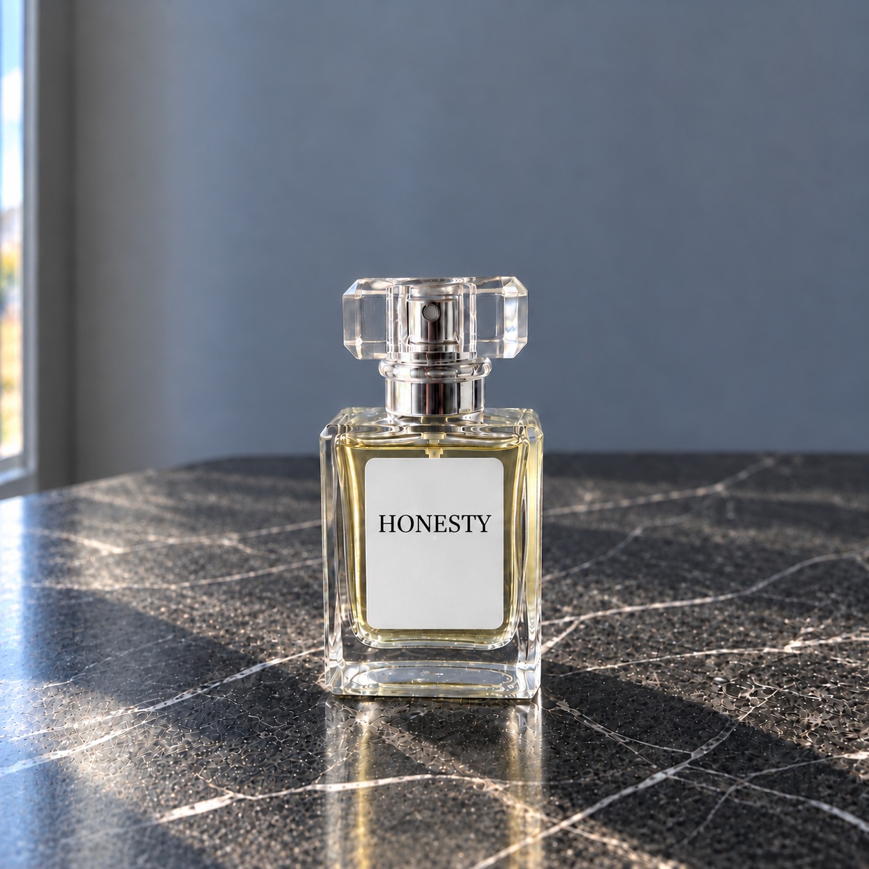 The HONESTY bottle Baccarat Rouge 540 pours into